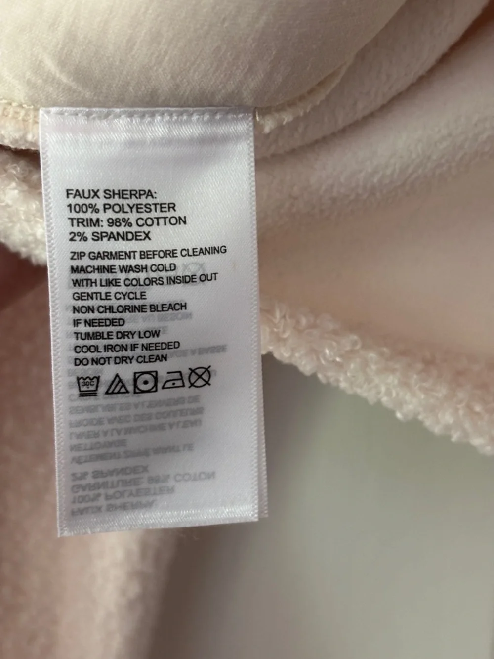 Tommy Bahama Salma Faux Shearling Cream Zip-Up Fleece Jacket‎ Sherpa Size XS